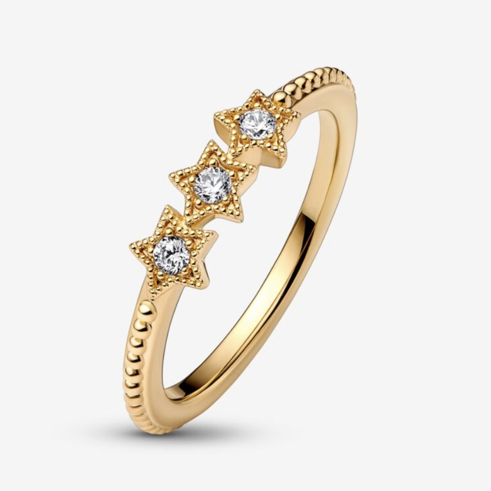 Pandora Celestial Stars Ring gold plated 5.5 size